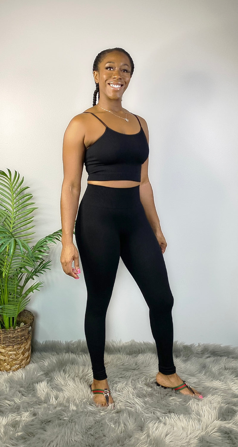 Ribbed Seamless Double Strap Brami-black – Bodied Clothing