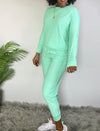 French Terry Drawstring Joggers w/ Pockets-mint