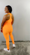 HIGH WAIST SOLID SCRUNCH LEGGINGS- orange - Bodied Clothing