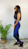 High Waist Compression Leggings-Royal blue - Bodied Clothing