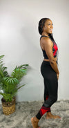 COLORBLOCK FULL LENGTH LEGGINGS - Red - Bodied Clothing