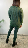 ARMY GREEN MINERAL WASH LONG SLEEVED PULL OVER TOP
