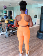 HIGH WAIST SOLID SCRUNCH LEGGINGS- orange - Bodied Clothing